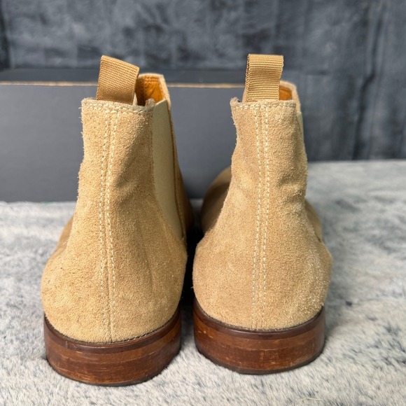 Aldo Chelsea Boots Men 10 Tan Suede Elastic Goring Pull On Stacked Heel Romanian main image 9